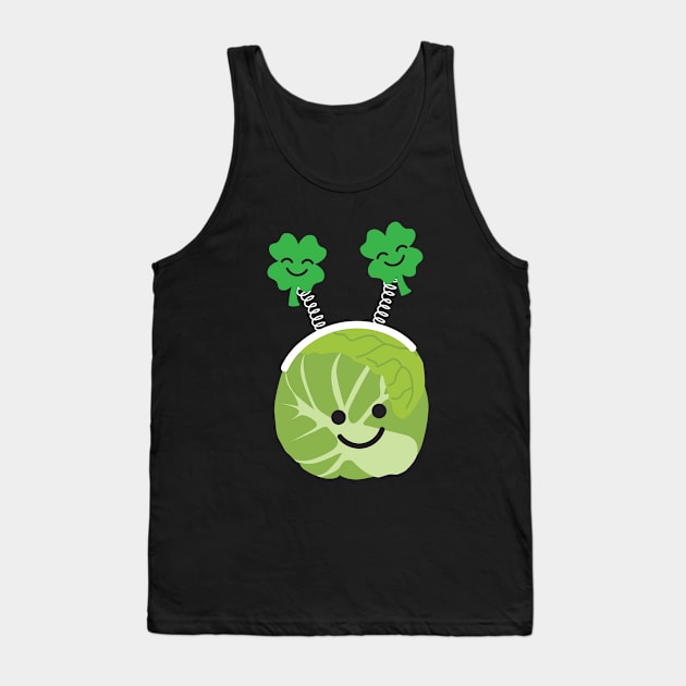 St Patrick's Day Brussels Sprout! Tank Top by VicEllisArt